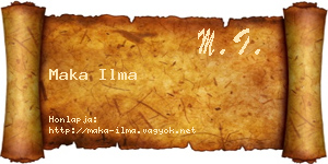 Maka Ilma névjegykártya